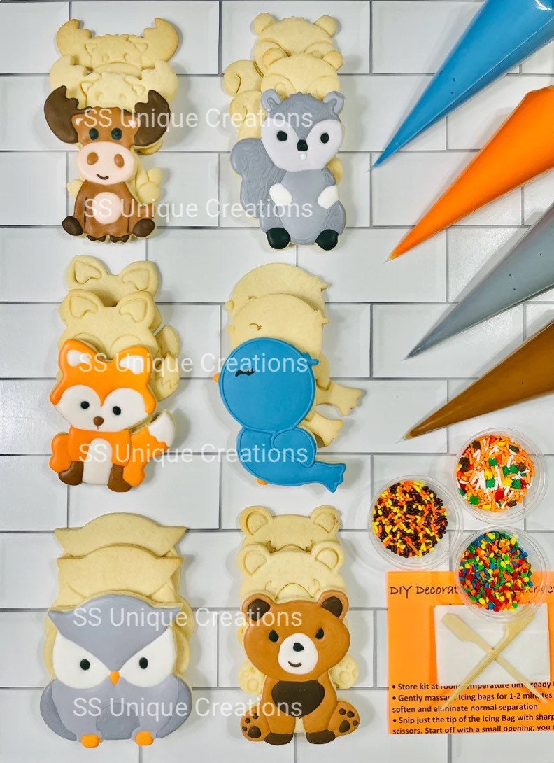 Woodland Animal Cookie Decorating Kit INCLUDES 24 Etsy