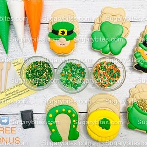 St Patrick’s Day Cookie Decorating Kit, St. Patrick’s Day DIY Cookie Kit, **INCLUDES 24 ITEMS** (Jumbo Cookies), Included Deluxe Sprinkles