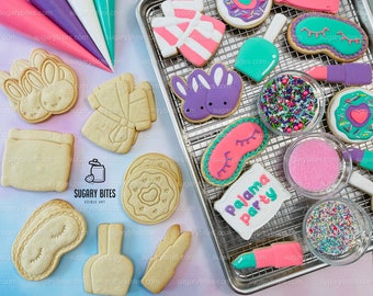 Pajama Party Cookie Decorating Kit, DIY Sleepover Sugar Cookie Kit, **INCLUDES 26 ITEMS**, (Large Cookies)… with Deluxe Sprinkles!!!