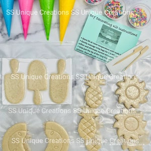 Summer Cookie Decorating Kit, ***INCLUDES 24 ITEMS***** Zoom Party Favors, Assorted Shaped Cookie Kit image 2