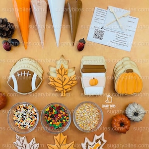 Fall Cookie Decorating Kit, Thanksgiving DIY Activity (24 Items)