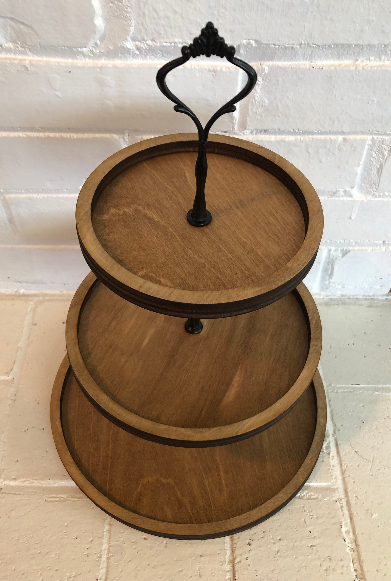 Wooden 3 Tier Tray Stand Decor Etsy