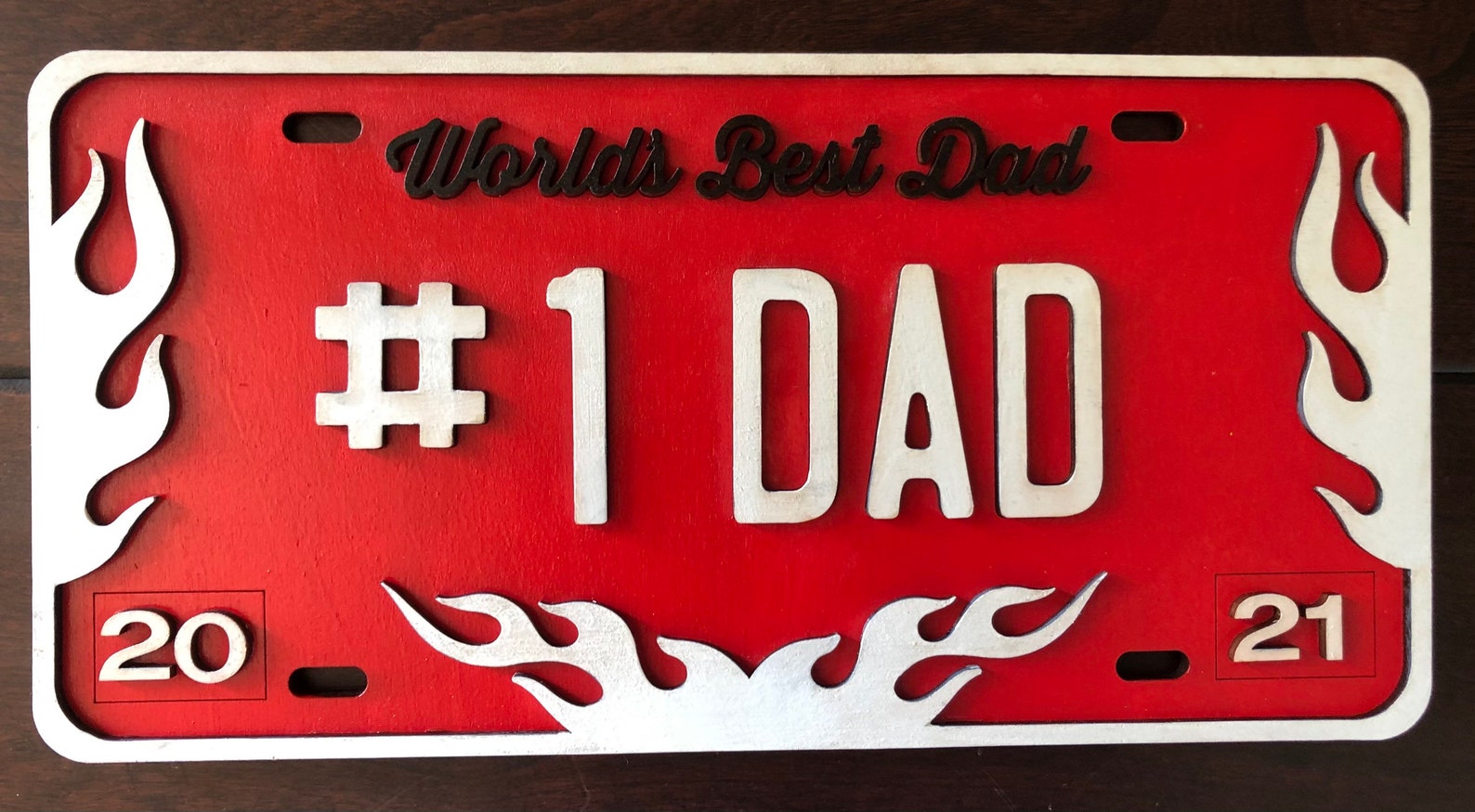 Perfect Worlds Best Dad License Plate Sign to show how much he Etsy