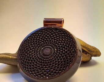 Shungite Orgonite Pendant: Torus Field, Copper Bail, Spiritual Necklace