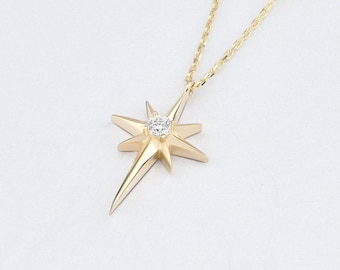 Original diamond-shaped necklace in tinted concrete with mini star
