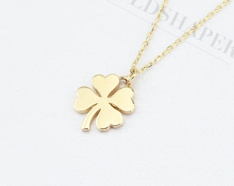 Clover Necklace, 14k Solid Gold Clover Necklace, Gift For Her. Valentine’s gift, Christmas Gift, Birthday Gift.