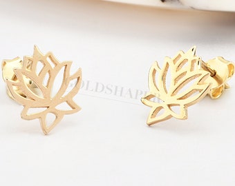 14K gold filled Natural Hetian Jade hand crafted lotus France style mini hooks earring \uff0cminimalist earring \uff0cyoga earring \uff0cdainty earring