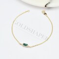 Emerald Bracelet, 14k Solid Gold Bracelet, May Birthstone, Bridesmaid Gift, Wedding Gift, Anniversary Gift, Christmas gift, Birthday Gift. product logo