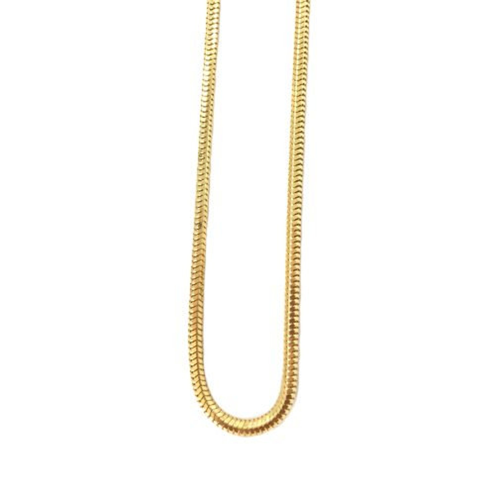 14k Gold Snake Chain Necklace Layered Gold Chain Gold Snake Etsy