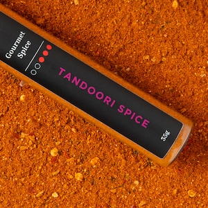 Gourmet Tandoori Spice Mix 35g Glass Tube | Spices for Indian Curry, Balti, Tika Masala, Biryani, Samosa, Masala