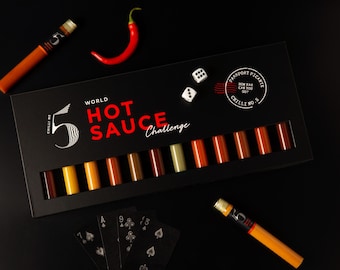 Hot Sauce Challenge World Deluxe Set | 12 Global Flavours | Increasing Heat | Gourmet Gift Foodies & Men | Hot Sauce Game Mild to Hit Ones