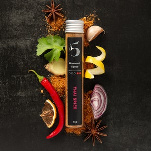 Gourmet Thai Spice 35g Glass Tubes | Best Thai Spice Blend for Thai Rice Thai Curry Thai Soup & Asian Stir Fry | Perfect for Wok Cooking