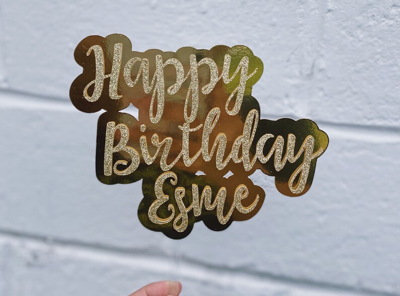 Personalized Happy Birthday for Cake Custom Cake Topper