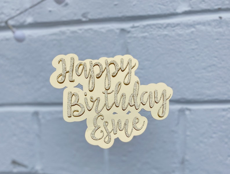 Personalized Happy Birthday for Cake Custom Cake Topper