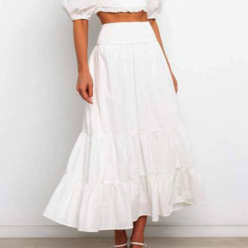 Bohemian White Solid Maxi Skirt Bohemian Skirt Summer - Etsy