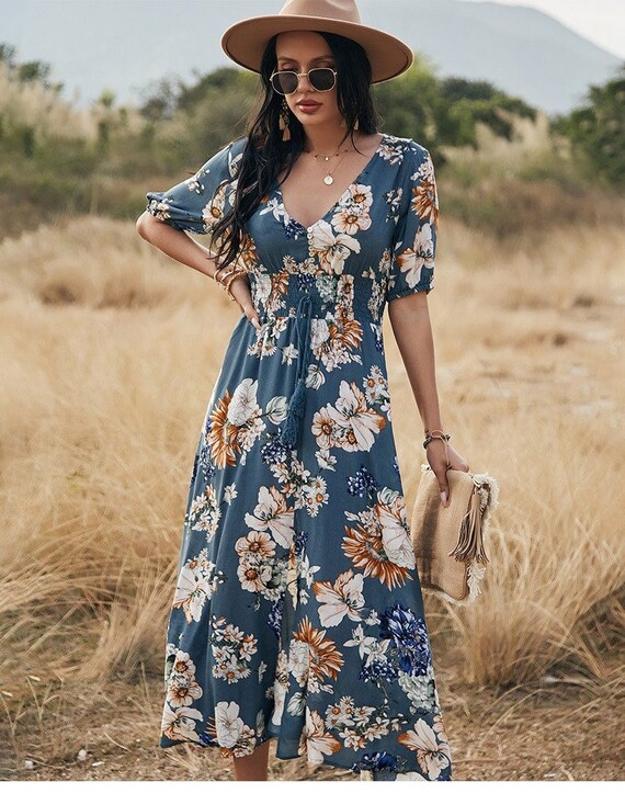 Summer Maxi Dress Boho Dress Bohemian Cottage Dress - Etsy