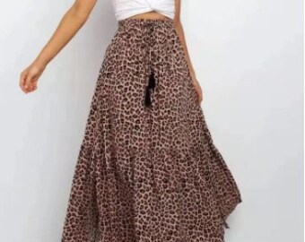 Maxi Skirt Leopard Print - Etsy