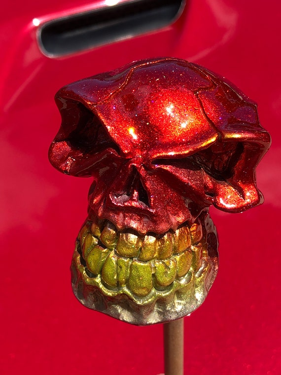 Grinning Skull Shifter Knob in Vibrant Kandy Colors and Flake Etsy
