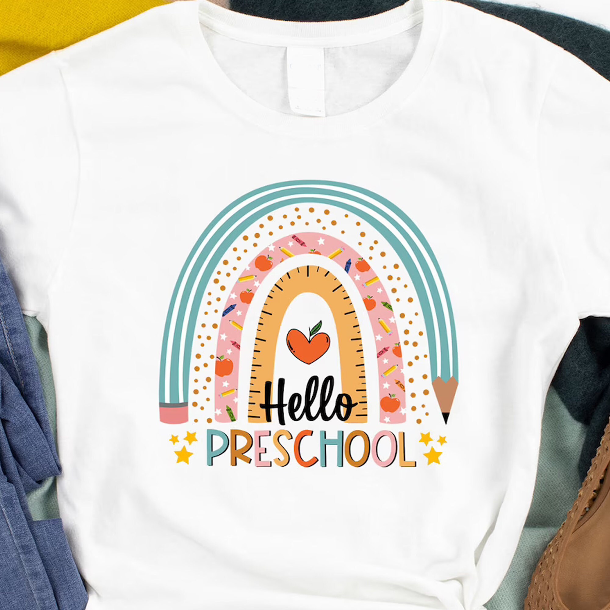 Hello Preschool Shirt Boho Rainbow Preschool Shirt Preschool | Etsy