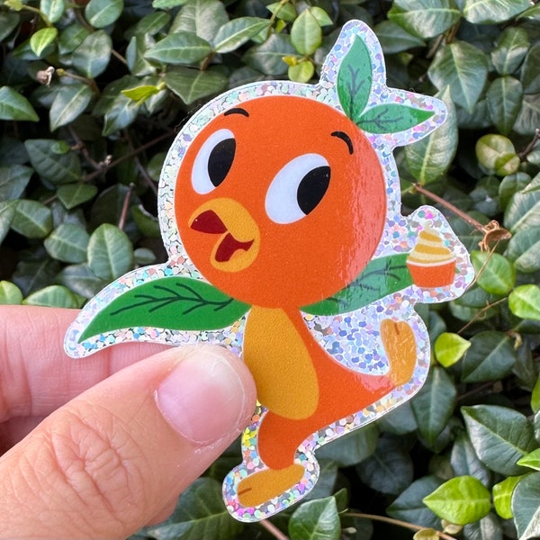 Orange Bird Citrus Swirl Glitter Sticker | Orange Bird | Glittery | Disney Inspired | Epcot | Disney | Disney Icon