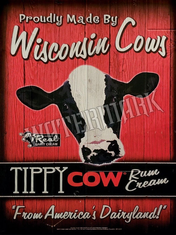 Wisconsin Tippy Cow Rum Farming Sign Etsy