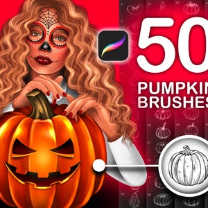 Procreate Pumpkin Stamp Brushes. Procreate Halloween. Halloween stamps. Pumpkin stamps. Procreate tree. Procreate fall
