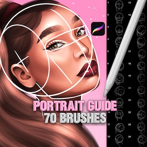 Procreate Portrait Pinsel | Anleitung für weibliche Kopfproportionen