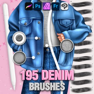 Procreate Denim brushes. Procreate Fabric brushes. Procreate Texture brushes
