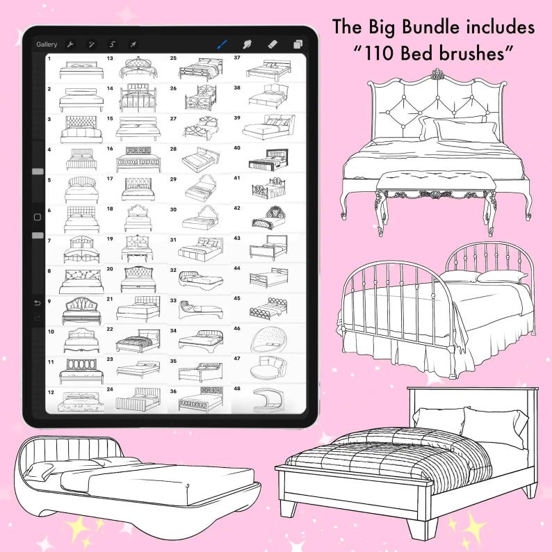 635 pinceles para muebles de interior: Photoshop, Affinity Photo, Clip Studio Paint, Adobe Fresco, Procreate imagen 2