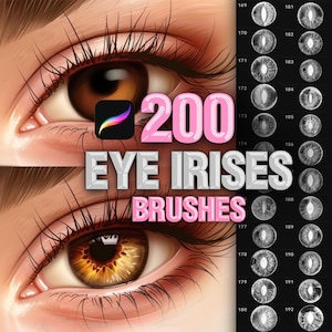 Procreate Auge Iris Stempel: Pinsel für weibliches Porträt