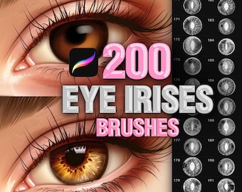 Procreate Eye Iris stamp brushes: Female Guide Portrait Face