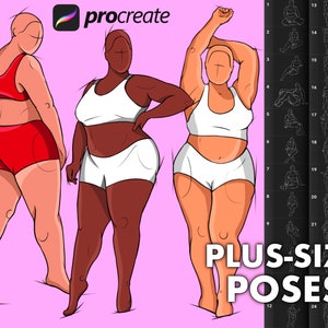 Procreate plus size brushes. Procreate figure poses. Procreate female body pose. Procreate fashion models