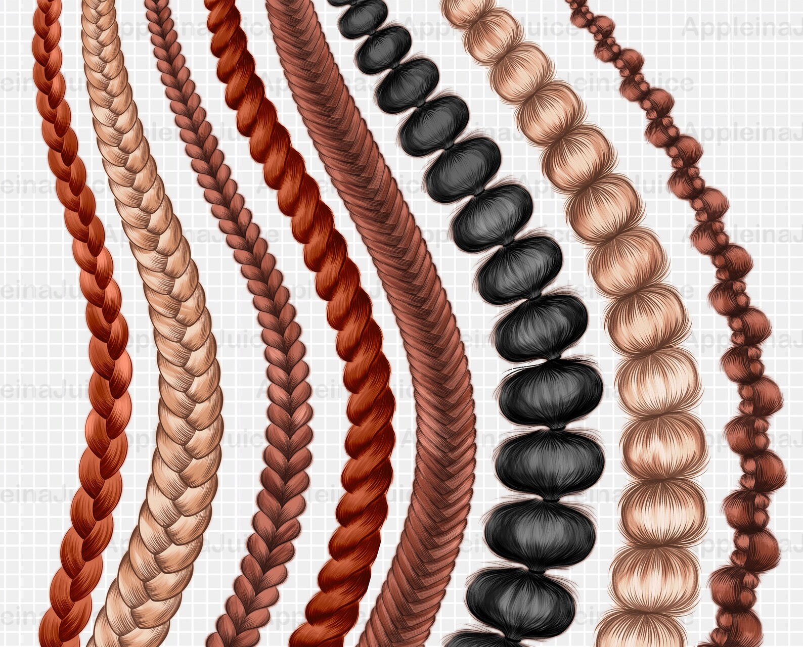 Procreate Hair Brush. Procreate Braid Brush. Braids Stamp Etsy