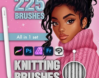 Knitted Texture Brushes: Photoshop, Procreate, Clip Studio