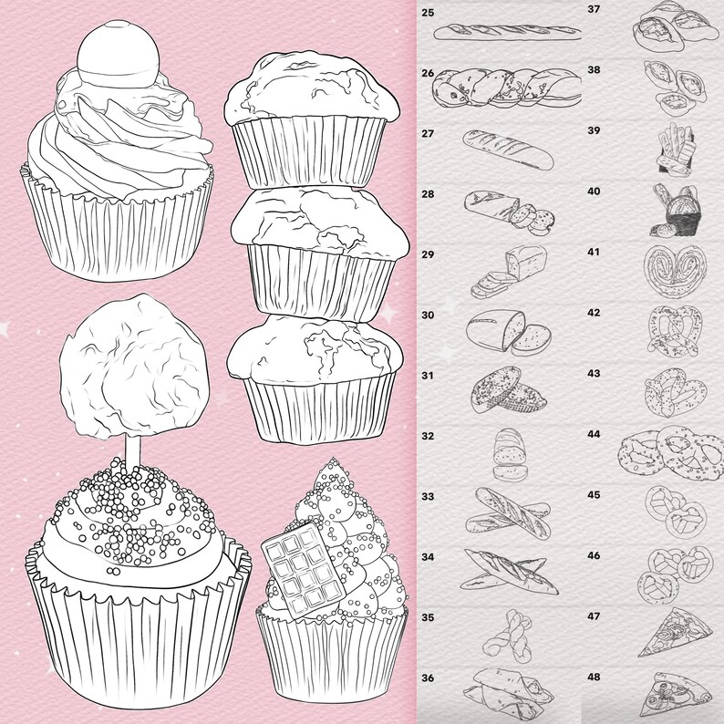 Cupcakes Brushes. Food Brushes. Sweets