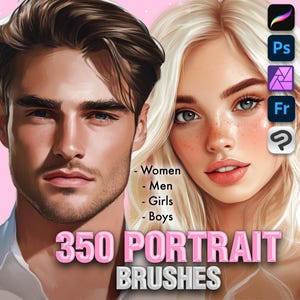 Photoshop portrait brushes. Photoshop female brushes. Photoshop male brushes. Clip Studio portrait brushes. Clip Studio Paint face brushes