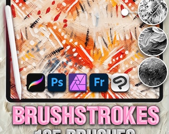 135 pinceles de textura para Procreate, pintura al óleo, acrílico, gouache, impasto