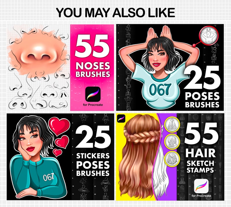 Procreate Manga Hairstyles Brushes. Anime Hairstyle Brush. Etsy