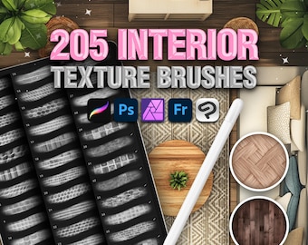 Interior Texture Brushes for Photoshop, Clip Studio Paint, Affinity Photo, Adobe Fresco