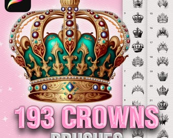 Procreate Crown brushes. Procreate king brushes. Procreate queen brushes. Procreate princess brushes. Procreate tattoo crown brushes