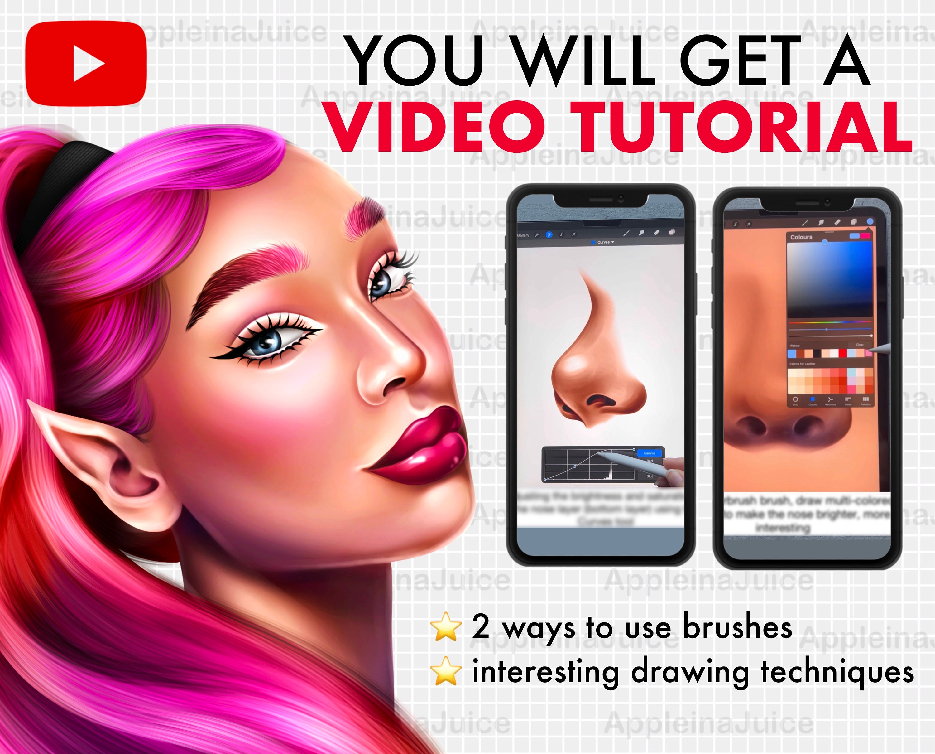 Procreate Nose Brushes Stamps. Procreate Noses Stamp Bundle. Etsy