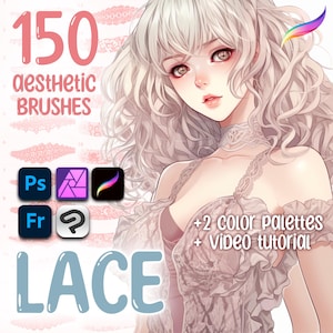 Procreate Lace brushes. Procreate Fabric brushes. Procreate texture brushes