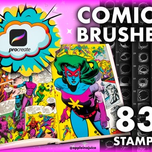 Procreate Comics stamp brushes, Procreate Comic Storyboard, Procreate Manga Comic Pop Art Bubble Stamp Brushes, Procreate Comic Clouds