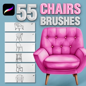 Procreate interior brush. Procreate chair brushes. Procreate chairs. Procreate furniture