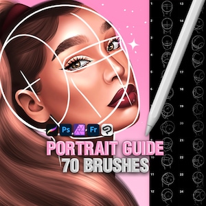 Photoshop Head Guide Brushes. Clip Studio Portrait Pinsel