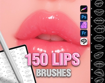 150 Lips Brushes for Photoshop, Procreate, Clip Studio, Fresco