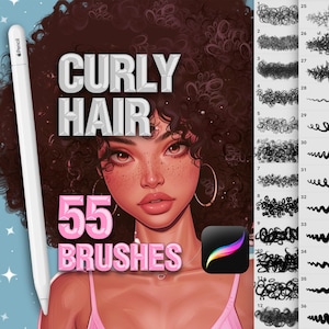 Procreate Hair Brushes. Procreate Curly Hair Brushes