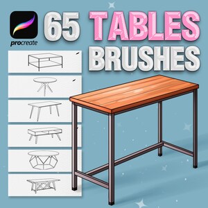 Procreate interior brushes. Procreate tables stamps. Procreate table brushes. Procreate furniture brush