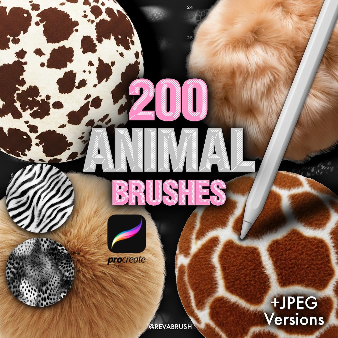 Procreate Animal Fabric Texture Brushes – Leopard, Zebra, Snake, Fur ...