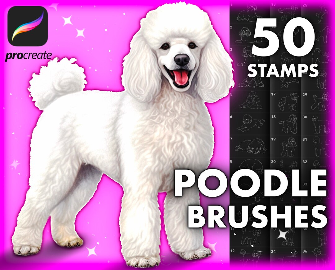 Dog Procreate Brushes. Procreate Dogs. Procreate Animals. Line Drawing